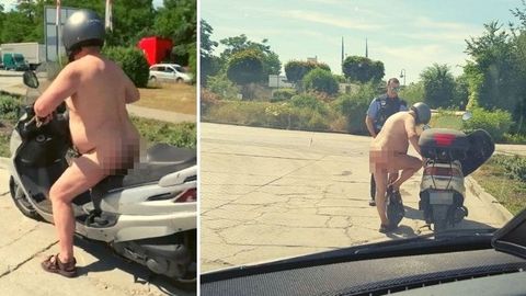 Un hombre es multado por la polica en Berln por conducir desnudo