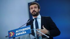 Pablo Casado, el martes, en unas jornadas universitarias en El Escorial