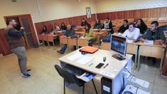 En la imagen, alumnos de Ingenier�a El�ctrica en una clase esta semana
