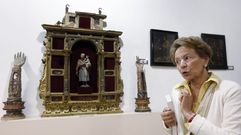 La historiadora Manuela Sez, en una visita al museo de arte sacro de Monforte