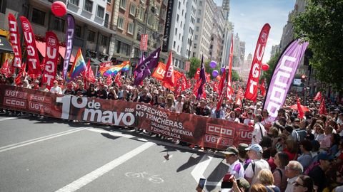 Manifestaci�n del 1� de Mayo, ayer en Madrid.