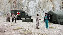 Grabaci�n de serie sobre Afganist�n en el pol�gono de Mor�s