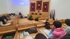 Pleno escolar celebrado en el Concello de Nar�n