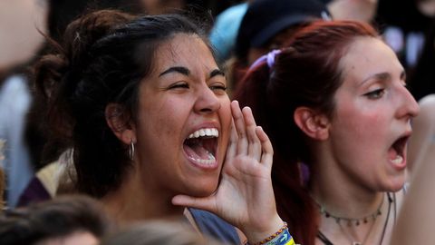 Manifestaci�n en Madrid en protesta por la excarcelaci�n de los miembros de La Manada
