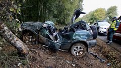 Un fallecido en un accidente de tr�fico en la N-540 en Nespereira, Portomar�n