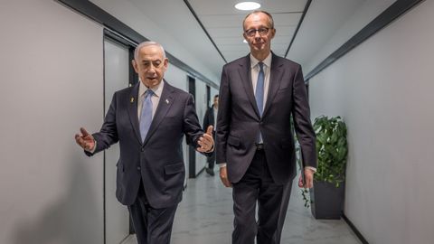Benjamin Netanyahu y Friedrich Merz en Jerusaln.