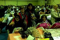 Dami�n y Juan con las palilleiras del encuentro de As Nemanqui�as.