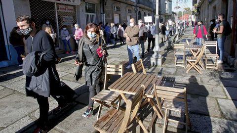 Manifestaci�n de hosteleros y comerciantes de Caldas por las medidas anti Covid