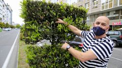 Alvino Carball�s �caza� un enjambre de abejas en la Avenida das Americas