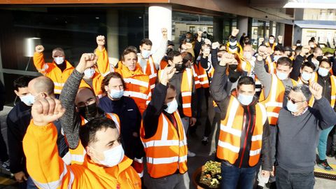 Trabajadores de Vestas, en el lugar de las reuniones