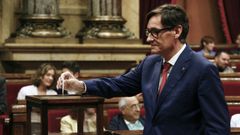 El lder del PSC, Salvador Illa en el pleno de constitucin del nuevo Parlamento cataln