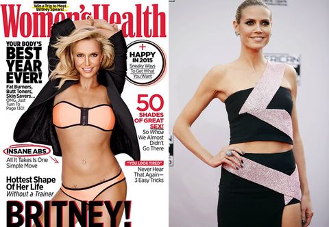 La portada de �Women's Health� en la que sale Britney Spears y al lado Heidi Klum en una imagen de archivo.