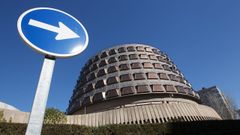 Exterior del edificio del Tribunal Constitucional, en Madrid.