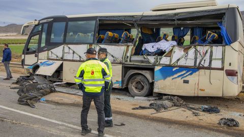 Imagen del autob�s siniestrado en Lorca 
