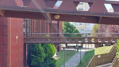 El nido se encontraba bajo una de las pasarelas de acceso. 