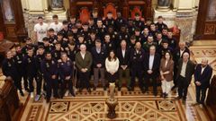 Recepci�n institucional en Mar�a Pita al Fabril por su ascenso a Primera Federaci�n