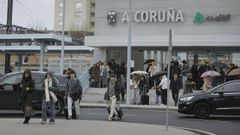 Imagen de archivo del exterior de la estacin provisional de tren de A Corua