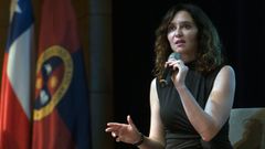 La presidenta de la Comunidad de Madrid, Isabel D�az Ayuso, ofrece un discurso en la Universidad de los Andes, en la comuna de Las Cond�s, en Santiago de Chile.