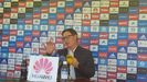 Anquela Real Oviedo Requexon Horizontal.Anquela durante la rueda de prensa en El Requexon
