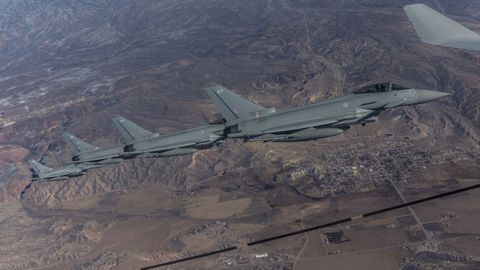 Un caza Typhoon del la RAF como el que intercept� al avi�n ruso en Estonia
