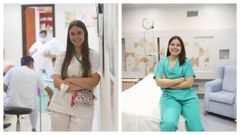 Marta Carmona dej� Andaluc�a para trabajar como enfermera generalista en Ferrol y la ferrolana Natalia Cornide acaba de finalizar la residencia y desarrolla su labor como matrona en partos del Marcide