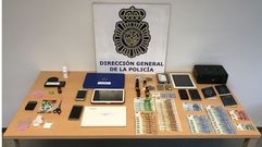 Parte del material del que se incaut� la Polic�a Nacional