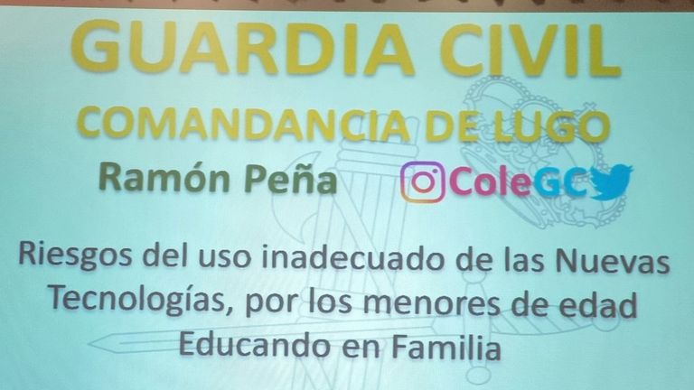 Cartel de otra de las actividades a cargo de Ramn Pea, formador de la Guardia Civil, que este mircoles est en Viveiro