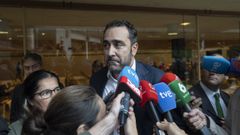El empresario Vctor de Aldama, a su llegada a la presentacin del exportavoz de Vox, Ivn Espinosa de los Monteros, de su nueva fundacin Atenea.