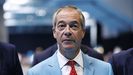 El ultraderechista Nigel Farage, este s�bado en el congreso anual de Reform UK, el partido que lidera.