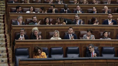 Imagen de archivo de parte de la bancada socialista en el Congreso de los Diputados.