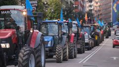 As� fue la tractorada en Oviedo convocada por URA, USAGA, COAG y ASAJA contra el acuerdo de libre comercio entre la Uni�n Europea y los pa�ses del Mercosur