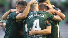 Celebraci�n del Racing en el partido frente a la Cultural en A Malata, el pasado noviembre.