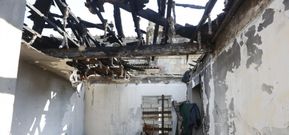 Estado en el que se encuentra el inmueble en el entorno de Santa Mar�a donde se aprecia que el tejado ha desaparecido. 
