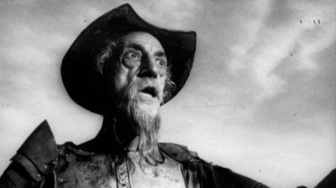 Fotograma del��Don Quijote� de Welles iniciado en 1957 con el mexicano Francisco Regueira como el hidalgo cervantino.