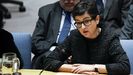 Arancha Gonz�lez Laya, este jueves, en la sede de Naciones Unidas