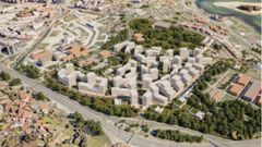 Recreaci�n de la zona residencial Monte Mero tras las obras.