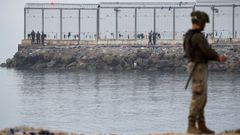 Frontera de Ceuta esta ma�ana