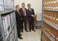 El vicepresidente Rueda tuvo ocasi�n de comprobar el estado de los archivos de la Audiencia. 