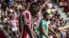 Juan Otero en la derrota del Sporting