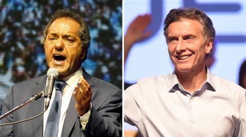 Scioli (izquierda) y Macri (derecha)