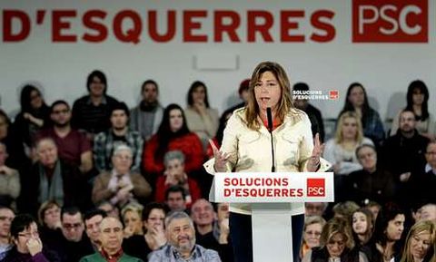 Susana Daz protagoniz un acto del PSC en Hospitalet para respaldar a Pere Navarro.