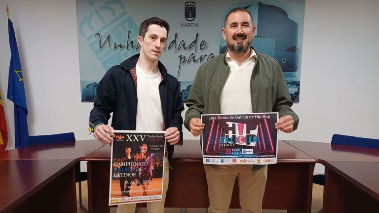 El presidente del Club Baile Deportivo Nar�n y el concejal de Deportes.