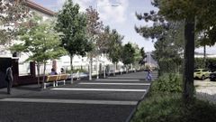 Recreaci�n de la futura �rea de convivencia peatonal prevista en el entorno del CEIP Porto Cabeiro