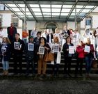 Imagen de la concentraci�n de ayer en el Provincial. 