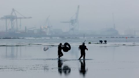 Mariscadoras de Lourido, en Poio