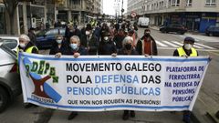 Manifestaci�n de pensionistas en Ribadeo