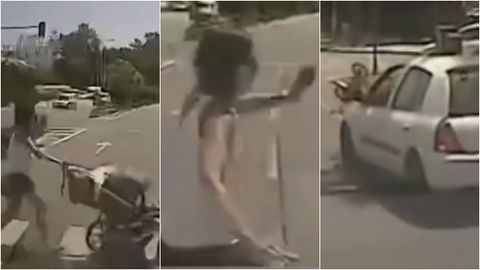 Momento del atropello registrado por la c�mara de uno de los coches.