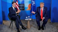 Reunin previa entre el presidente Donald Trump y el secretario general de la OTAN, Mark Rutte