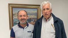 Basilio Otero (izquierda) con el patr�n mayor de Altea, el m�s antiguo de Espa�a en el cargo