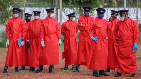 Trabajadores gubernamentales en Sri Lanka